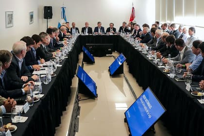 El presidente Macri en la reunión de la cadena de la soja