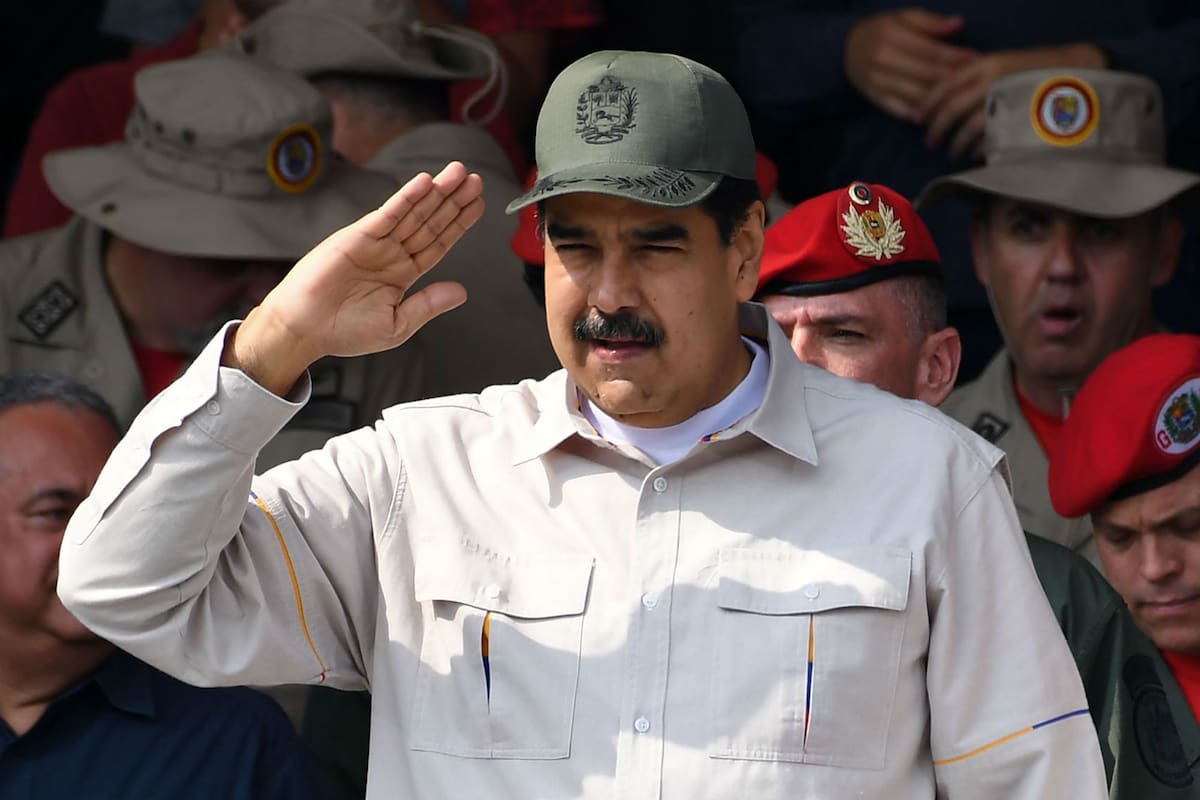 El presidente Maduro, hoy durante un acto en Caracas