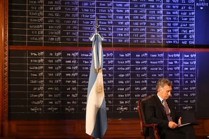 El presidente Mauricio Macri en el aniversario de la Bolsa de Comercio