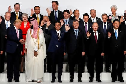 El presidente Mauricio Macri en la tradicional foto de familia en la cumbre de líderes del G-20