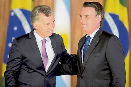 El presidente Mauricio Macri, en un encuentro con su par de Brasil, Jair Bolsonaro