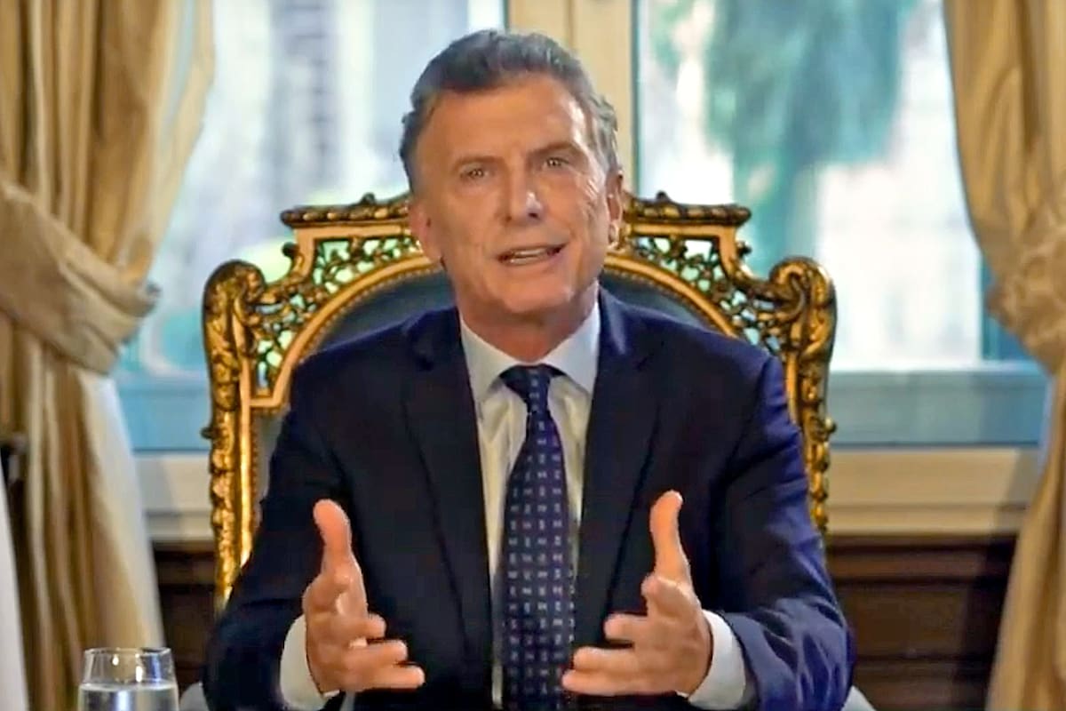 El presidente Mauricio Macri habla en cadena nacional