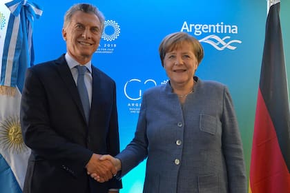 El presidente Mauricio Macri junto a la canciller alemana, Angela Merkel
