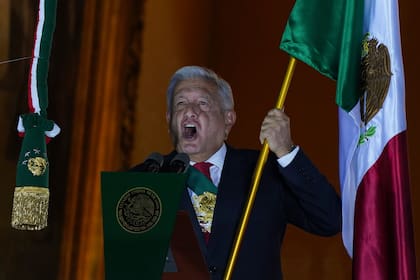 El presidente mexicano, Andrés Manuel López Obrado, en la Ciudad de México, el jueves 15 de septiembre de 2022. (AP Foto/Fernando Llano)