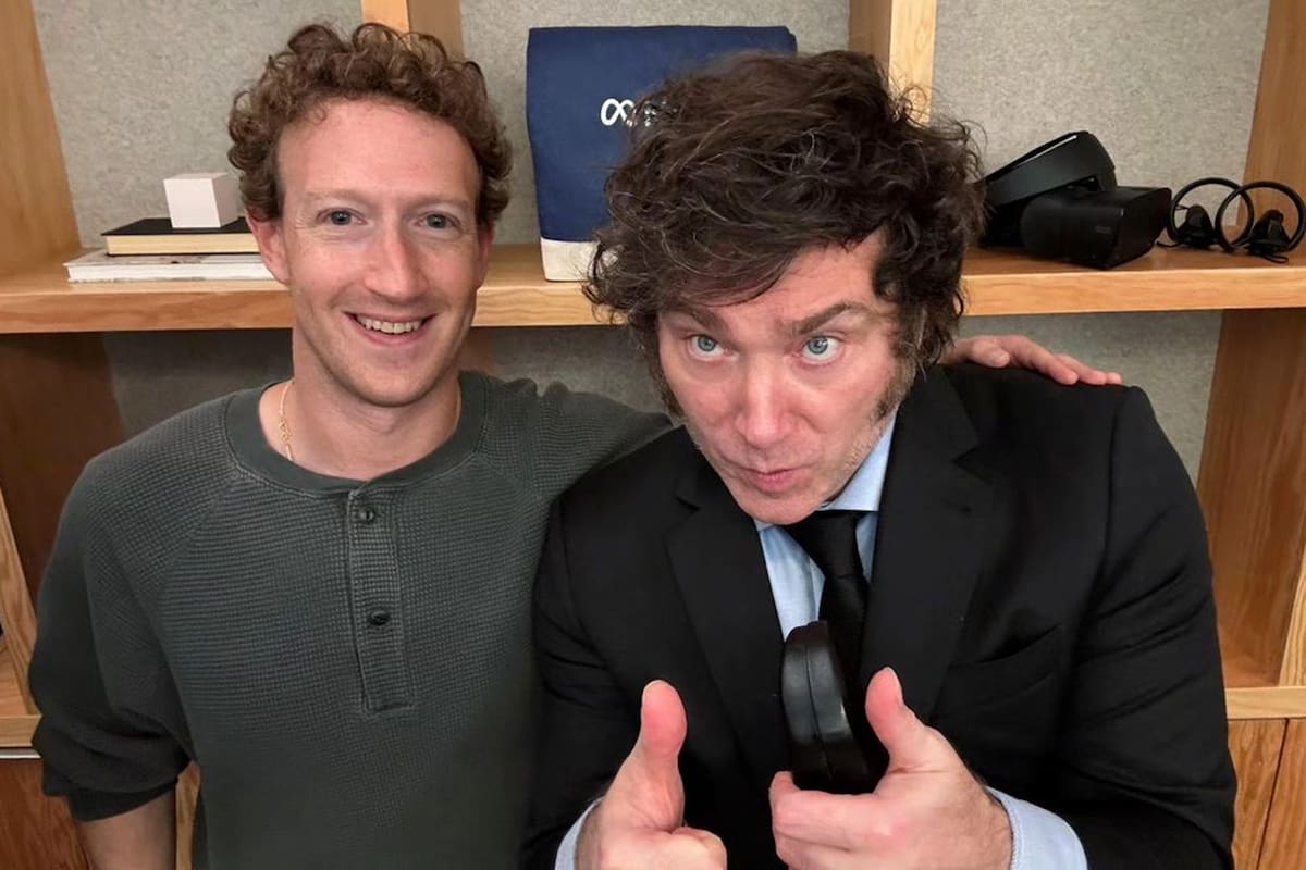 El presidente Milei, junto a Mark Zuckerberg