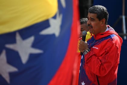 El presidente Nicolás Maduro, en un acto político en Caracas. (Federico PARRA / AFP)