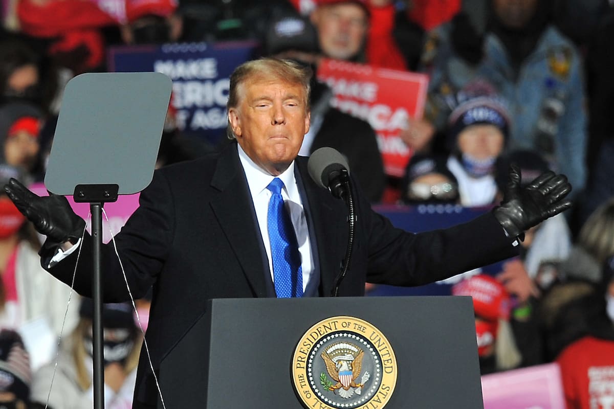 El presidente norteamericano, Donald Trump, ayer en un mitín en Omaha, Nebraska