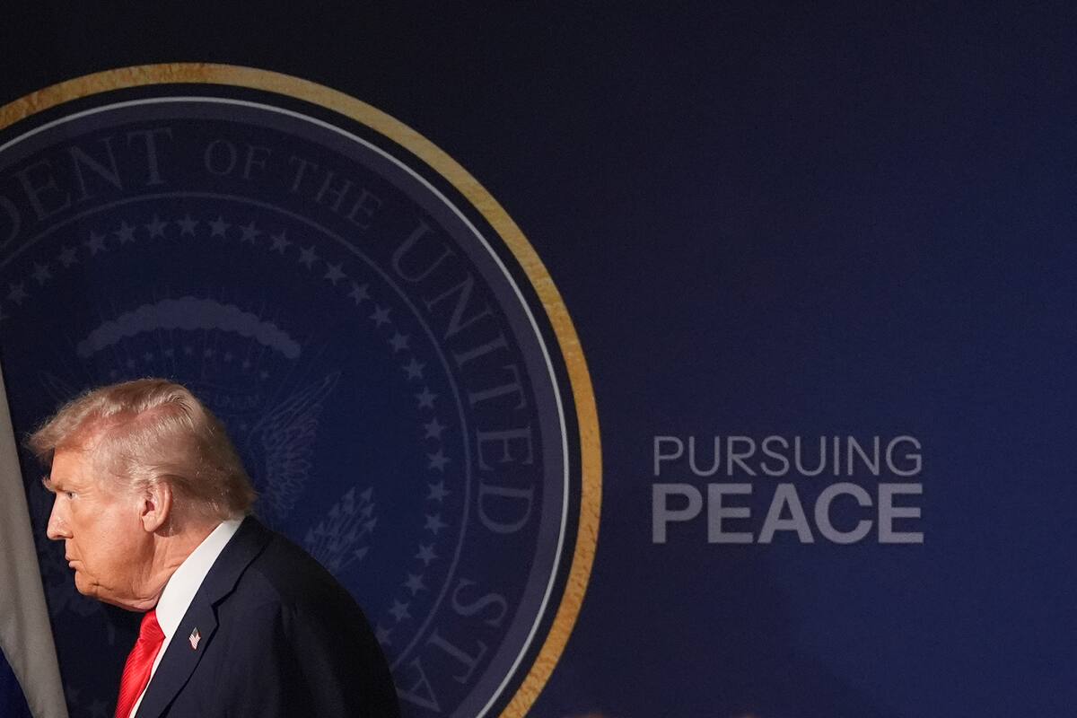 El presidente norteamericano, Donald Trump, después de una conferencia de prensa conjunta con el presidente de Rusia, Vladimir Putin, en Alaska, el viernes 15 de agosto de 2025