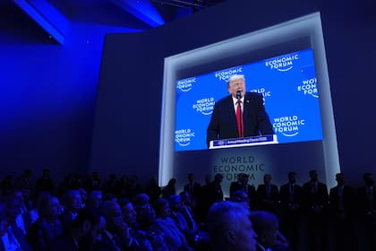 El presidente norteamericano, Donald Trump, durante la Reunión Anual del Foro Económico Mundial en Davos, Suiza, el 21 de enero de 2026