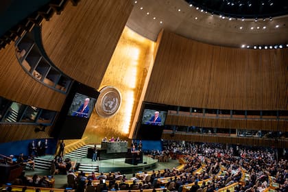 El presidente norteamericano, Donald Trump, se dirige a la Asamblea General de las Naciones Unidas, el martes 23 de septiembre de 2025, en la sede de la ONU