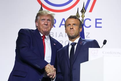 El presidente norteamericano Donald Trump y el jefe de Estado francés Emmanuel Macron