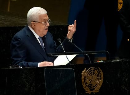 El presidente palestino Mahmoud Abbas en su discurso en la 78va sesión de la Asamblea General de las Naciones Unidas, jueves 21 de septiembre de 2023
