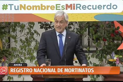 El presidente Piñera durante la proclamación de la nueva ley