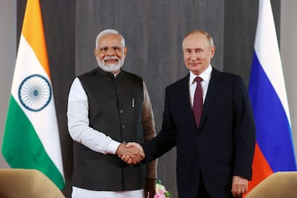 El presidente Putin se reunió con el premier indio en septiembre pasado en Samarkanda, Uzbekistán, durante la cumbre de la Organización de Cooperación de Shanghai Shanghai Cooperation Organisation