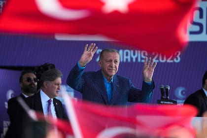 El presidente Recep Tayyip Erdogan durante un acto de campaña en Estambul
