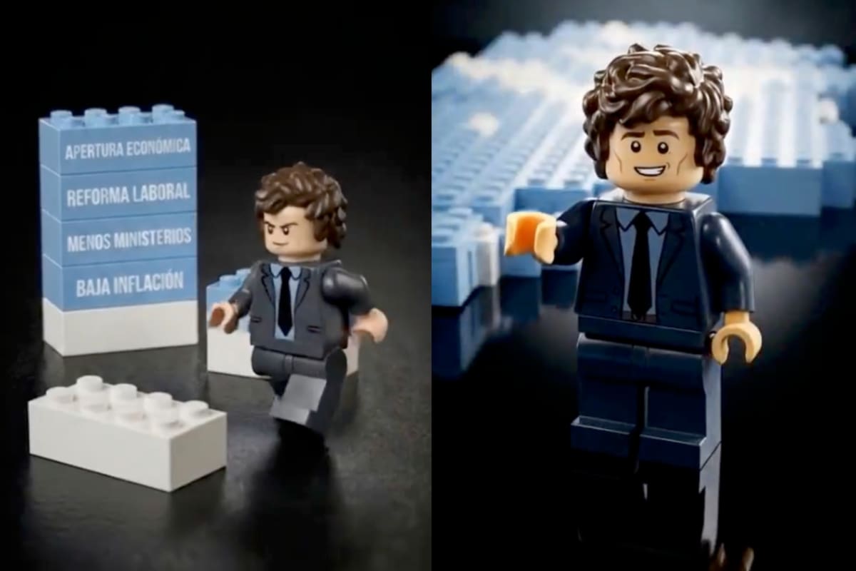 El Presidente, representado en un video con bloques de juguete de tipo Lego
