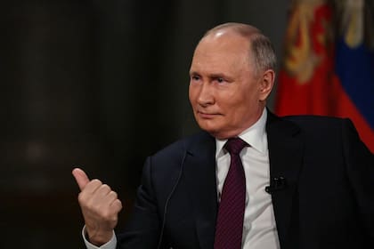 El presidente ruso Vladimir Putin durante su entrevista con Tucker Carlson.
