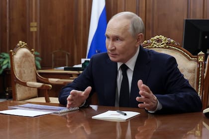 El presidente ruso Vladimir Putin en el Kremlin en Moscú el 10 de febrero del 2025