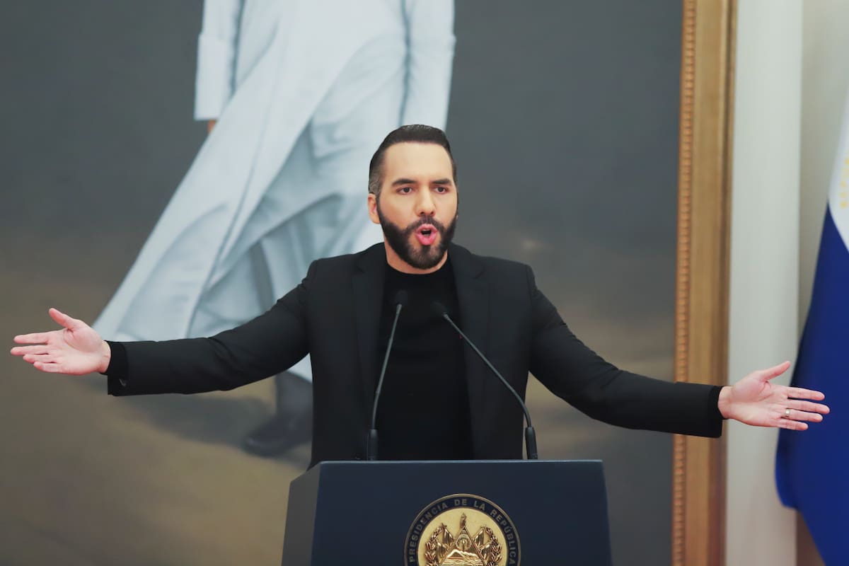 El presidente salvadoreño, Nayib Bukele, durante una conferencia de prensa en San Salvador, El Salvador, el martes 14 de enero de 2025