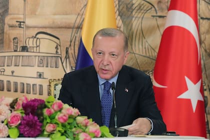 El presidente turco, Recep Tayyip Erdogan, durante una conferencia de prensa en Estambul