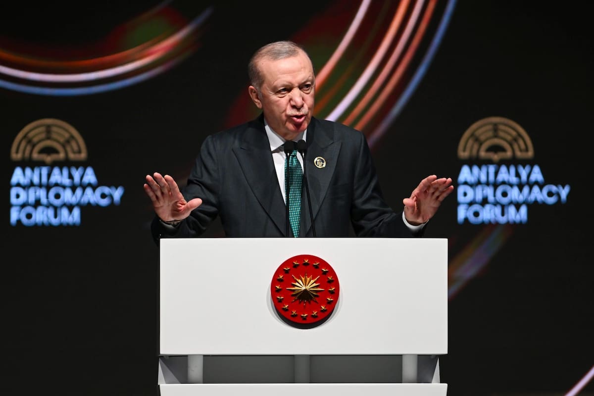 El presidente turco, Recep Tayyip Erdogan, durante un foro internacional en abril de 2026