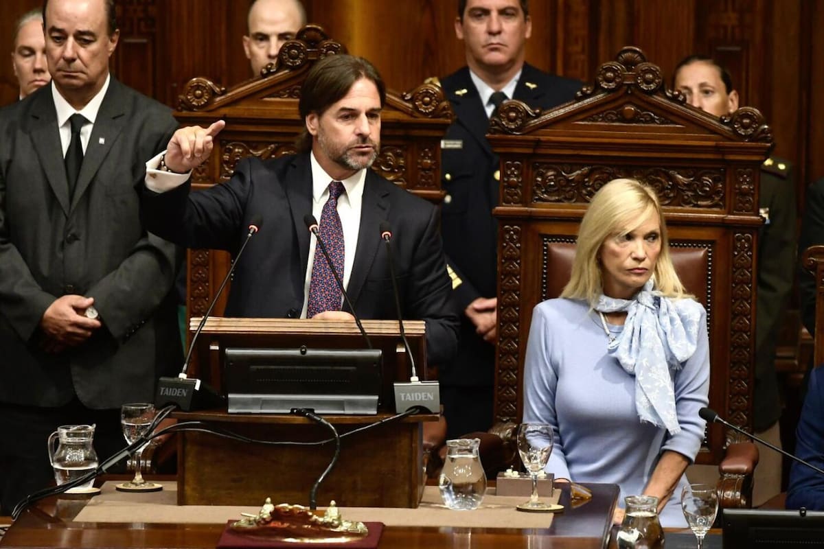 El presidente uruguayo, Luis Lacalle Pou, durante el discurso ante la Asamblea General