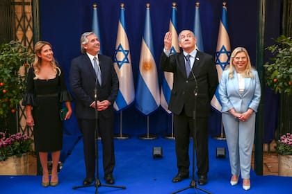 Alberto Fernández y el primer ministro israelí, Benjamin Netanyahu ofrecieron una declaración conjunta tras su reunión en 2020