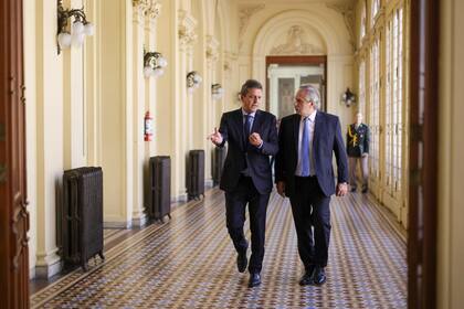 El Presidente y Massa en la Casa Rosada, el viernes, cuando hablaron sobre la agenda legislativa