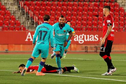 El primer festejo de Barcelona luego de la pandemia, el grito de gol de Arturo Vidal, asociado a Antoine Griezmann