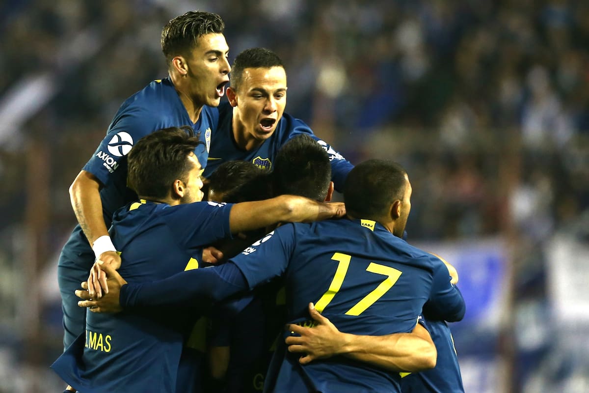 El primer festejo de Boca en la Copa Argentina, tras el gol de Magallán