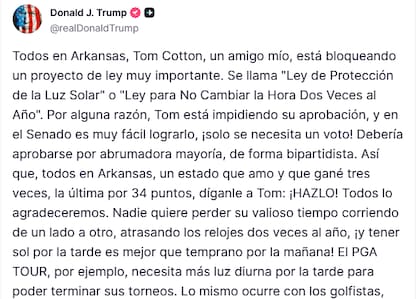 El primer mensaje de Trump