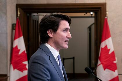 El primer ministro canadiense Justin Trudeau en un evento en Ottawa, Canadá, el 26 de enero del 2022. (Adrian Wyld/The Canadian Press via AP)