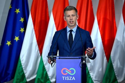 El primer ministro de Hungría, Peter Magyar, da una rueda de prensa en Budapest (Archivo)