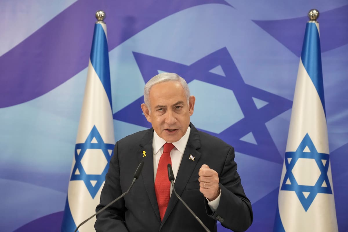 El primer ministro de Israel, Benjamin Netanyahu, ofrece una conferencia de prensa en Jerusalén, el 9 de diciembre de 2024. (AP Foto/Maya Alleruzzo, Pool)