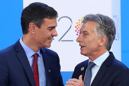 El primer ministro español Pedro Sánchez y el presidente Mauricio Macri