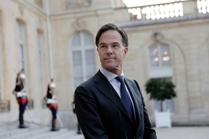 El primer ministro holandés, Mark Rutte, en el Palacio del Elíseo, en París (AP Photo/Lewis Joly, file)