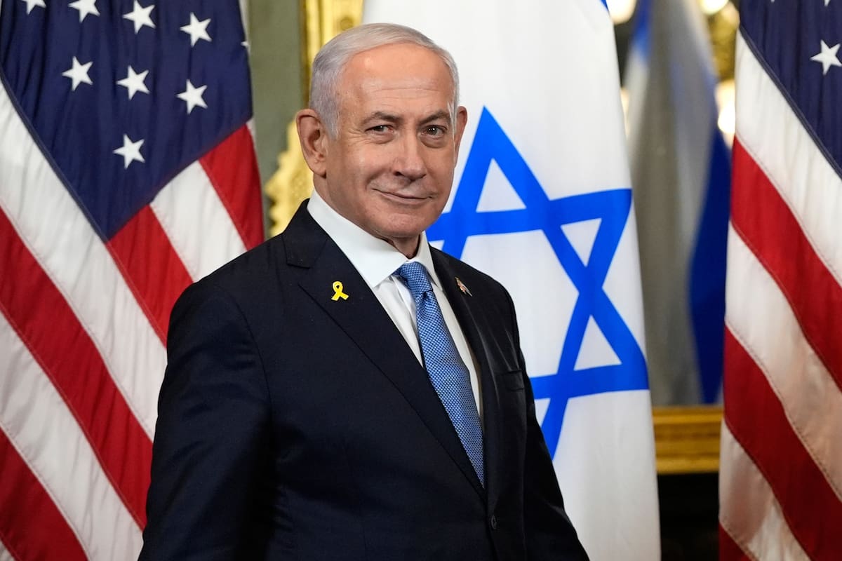 El primer ministro israelí Benjamin Netanyahu en la Casa Blanca en Washington el 25 de julio del 202