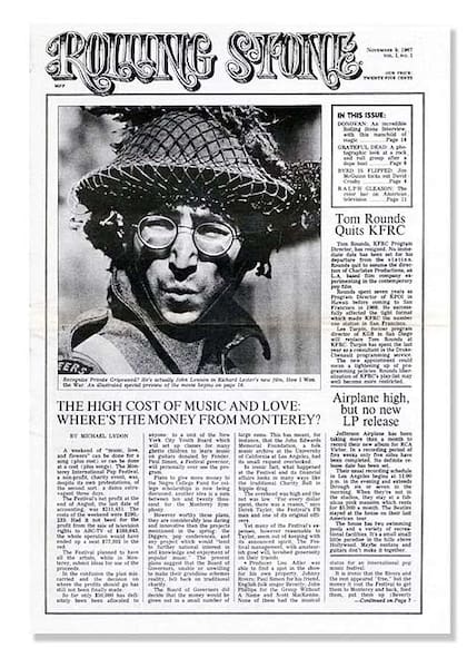 El primer número de Rolling Stone, con John Lennon en la tapa
