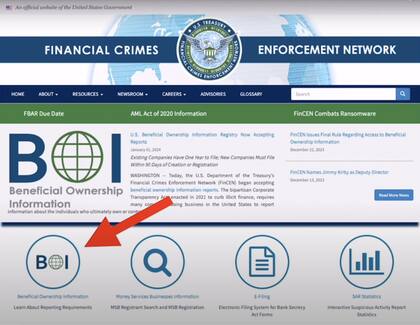 El primer paso es acceder a la página de Fincen