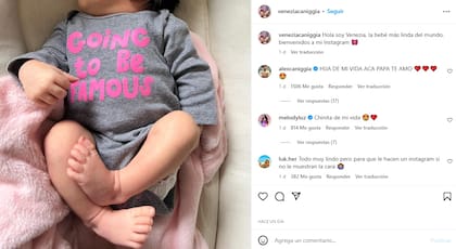El primer posteo de Venezia Caniggia con el regalo de su tía Charlotte