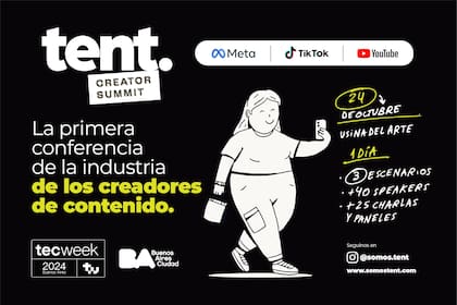 El primer TENT Creator Summit se hará este jueves en la Usina del Arte