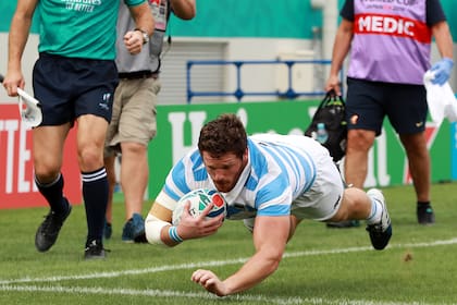 El primer try de Montoya en el Mundial de Japón 2019, en el partido frente a Tonga en Osaka