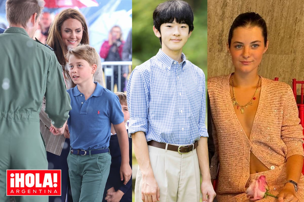 El príncipe George, Hisahito y Olimpia Báez Herrera.