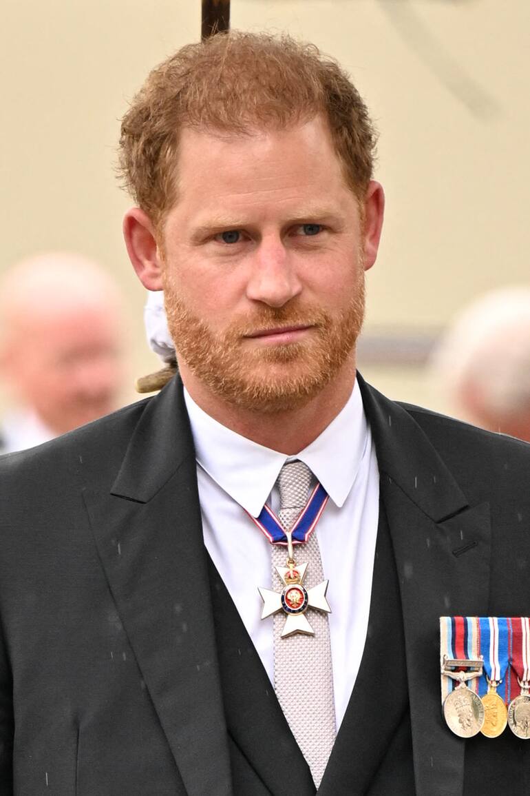 El príncipe Harry, duque de Sussex, en su última aparición pública, durante la coronación de su padre, Carlos III, el 6 de mayo último (Photo by Andy Stenning / POOL / AFP)