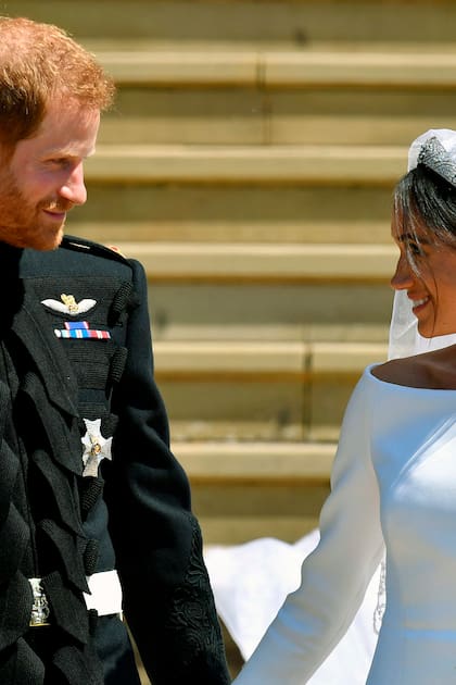 El príncipe Harry y Meghan Markle tras su boda, en mayo de 2018