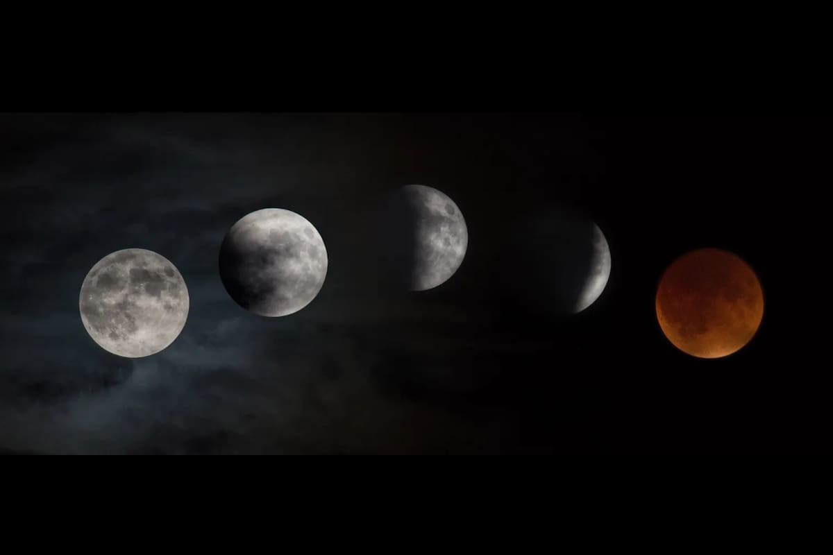 El proceso comienza con el paso por la penumbra y continúa cuando la zona más oscura avanza sobre el disco visible