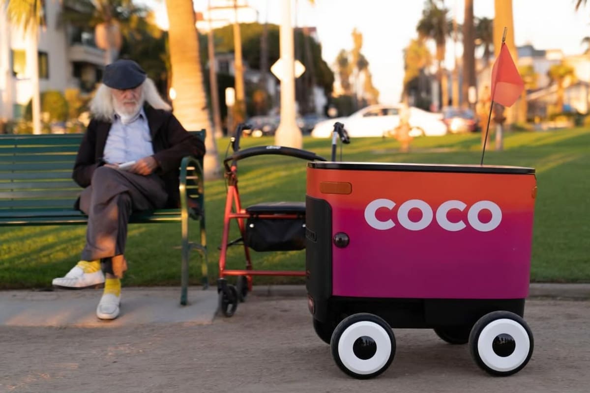 El proceso de entrega con Coco comienza cuando el cliente realiza un pedido a través de la aplicación de entrega DoorDash. Foto: @coco.robot.