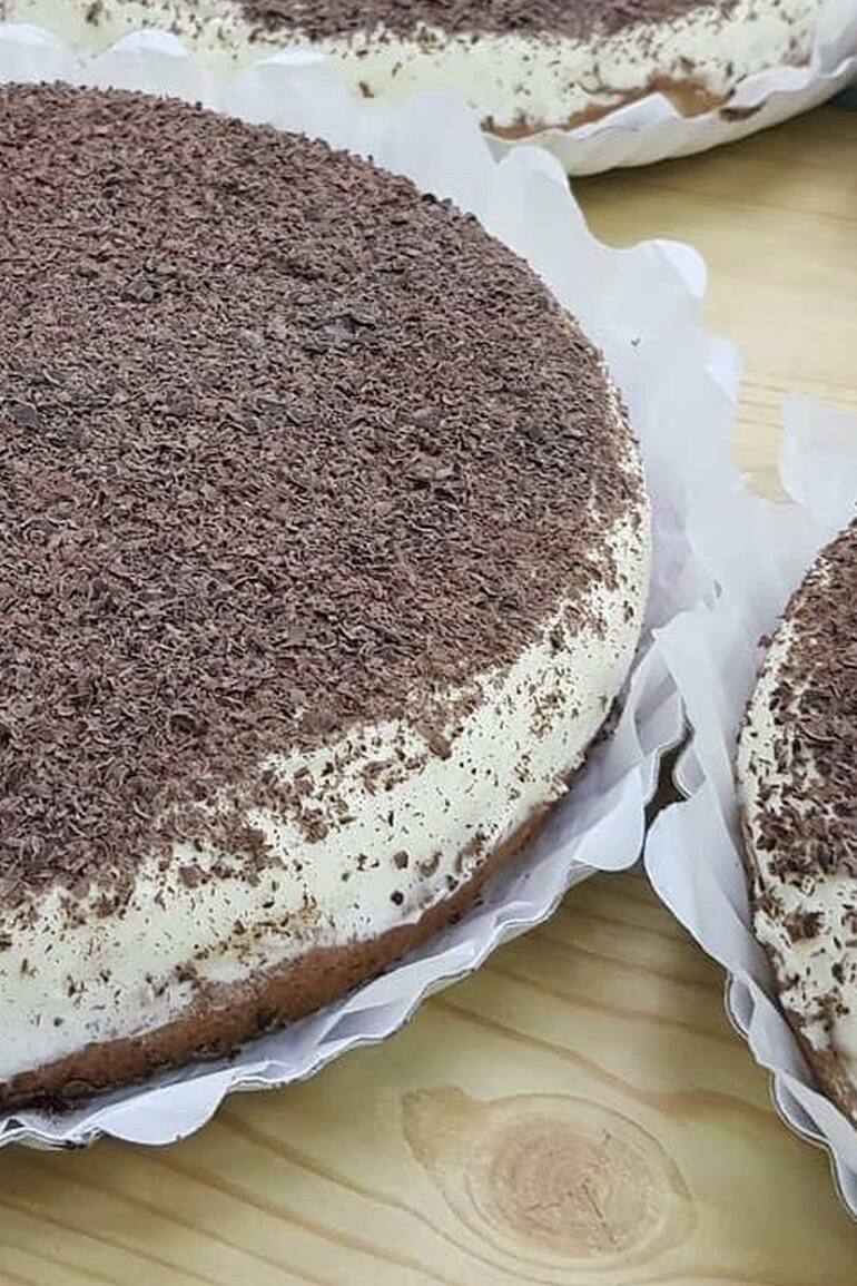 El producto estrella, la tarta de banana