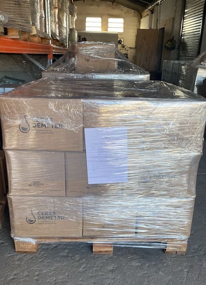 El producto preparado para la exportación