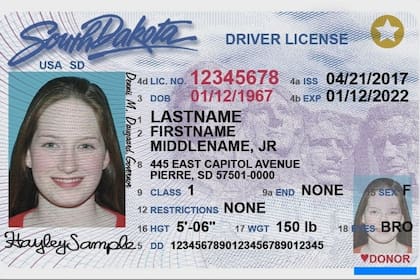 El Programa de Licencias de Conducir de Dakota del Sur comenzó a emitir licencias y tarjetas de identificación que cumplen con la ley Real ID en diciembre de 2009